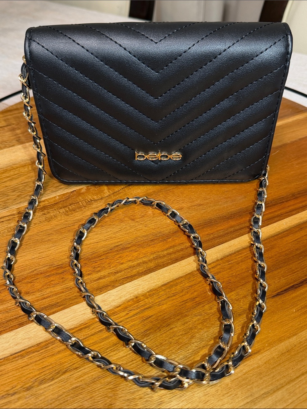 bebe black quilted chevron crossbody bag